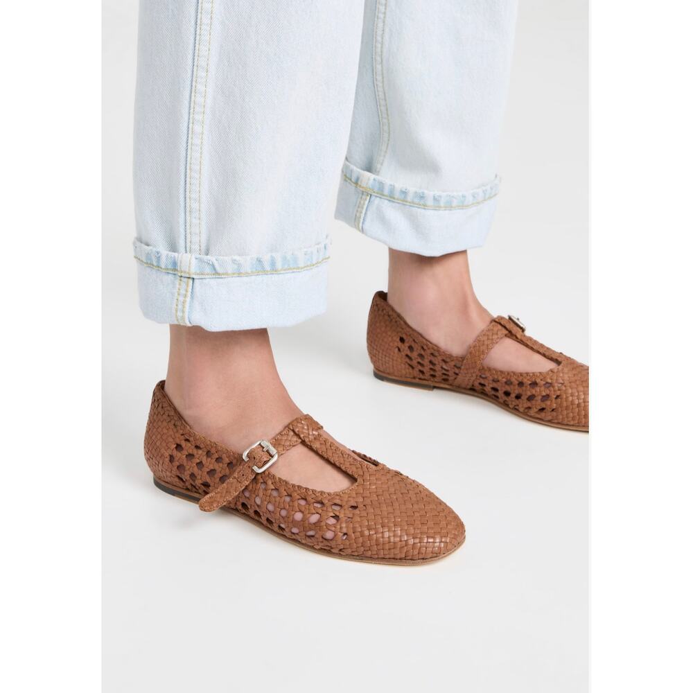 Freda Salvador Brown Woven Flats